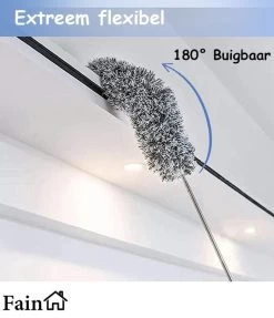 Fain® Plumeau Met Telescoopsteel – Grijs – 80 Tot 240 Cm - Uitschuifbaar – Wasbaar - Flexibel 360° Draaibaar – Duster - Microvezel Ragebol -Schoonmaakproducten Winkel 1033x1200