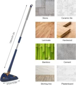 Merkloos Premium Driehoekige Dweil Met Wringer - Verstelbaar En 360 Graden Draaibaar – Dweilsysteem Incl. 4 Microvezel Doeken -Schoonmaakproducten Winkel 1067x1200