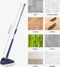 Premium Driehoekige Dweil Met Wringer - Verstelbaar En 360 Graden Draaibaar – Dweilsysteem Incl. 3 Microvezel Doeken -Schoonmaakproducten Winkel 1072x1200