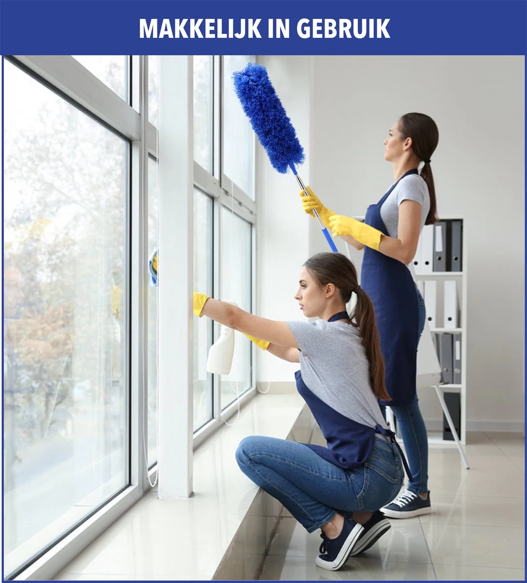 Telescopische Plumeau – Uitschuifbaar – Microvezel – Set Van 3 Opzetstukken – Stoffer – Ragebol 4 Telescopische Plumeau – Uitschuifbaar – Microvezel – Set Van 3 Opzetstukken – Stoffer – Ragebol - Afbeelding 2