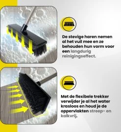 Schrobbezem Zwart Luiwagen Met Steel 120cm - Tuinbezem Straatbezem - Schoonmaak Schrobber Kunststof Harde Bezem - Schrobborstel En Schuurborstel -Schoonmaakproducten Winkel 1104x1200