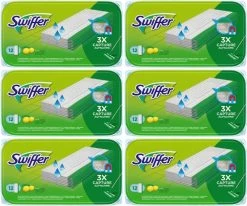 Swiffer - Vochtige Vloerdoekjes - 6 X 12 (72) Doekjes - Voordeelverpakking