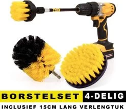 Professionele 4 Delige Borstelset Voor De Boormachine Incl. Verlengstuk, Deze Schoonmaak Schuurborstel Elektrisch Opzetborstel Schrobborstel Set Is Geschikt Als Schrobber Voor Badkamer, Auto, Keuken En Tuin -Schoonmaakproducten Winkel 1200x1034