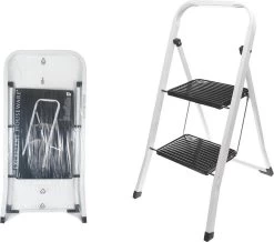Excellent Houseware Inklapbare Keukentrap - 2 Treden - Tot 150kg - Metaal -Schoonmaakproducten Winkel 1200x1057