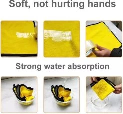 Microvezel Auto Droogdoek - 30cm X 40cm - Poetsdoek - Auto Poetsdoek - Schoonmaak Accesoires - Auto Handdoek - Droogdoek - Geel/Grijs - Watermagneet. -Schoonmaakproducten Winkel 1200x1106