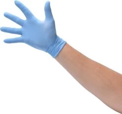 100x Nitril (Nitrile) Wegwerp Handschoenen - Blauw - Latex Vrij - Ongepoederd - Maat L -Schoonmaakproducten Winkel 1200x1115