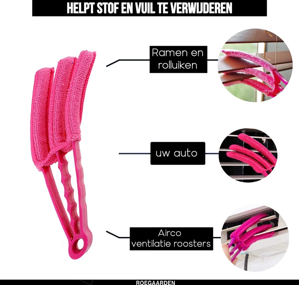 Jaloezie Reiniger - Lamellen Reiniger - Plumeau - Roze - Inclusief Voegenreiniger 5 Jaloezie Reiniger - Lamellen Reiniger - Plumeau - Roze - Inclusief Voegenreiniger - Afbeelding 3