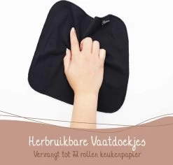 Bamboozy Vaatdoekjes Zwart 3 Stuks Herbruikbaar Keukenpapier Unpaper Towel Bamboevezels Plasticvrij -Schoonmaakproducten Winkel 1200x1148 7