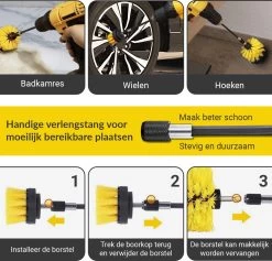 ESSIBLE Borstelboor - Set 20 Stuks - Schrobborstel - Polypropyleen - Borstel Boormachine - Schrobborstel - Schuurborstel - Automatische Reiniging - 20 Delige Borstelset Voor Boormachine -Schoonmaakproducten Winkel 1200x1150