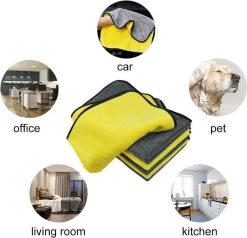 Merkloos Microvezel Droogdoek-Auto Droogdoek-Auto Droogdoek Microvezeldoek-auto Poetsen-poetsdoek- Reinigingsdoekjes- Duurzaam – 30x30 Cm - Geel/grijs -Schoonmaakproducten Winkel 1200x1154 4