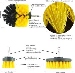Merkloos Kibani 3 Delige Borstelset Voor Boormachine - Schrobborstel - Polypropyleen - Borstel Boormachine - Schuurborstel - Automatische Reiniging - Reinigingsborstels Voor Boormachine - Schoonmaakborstel -Schoonmaakproducten Winkel 1200x1164 2