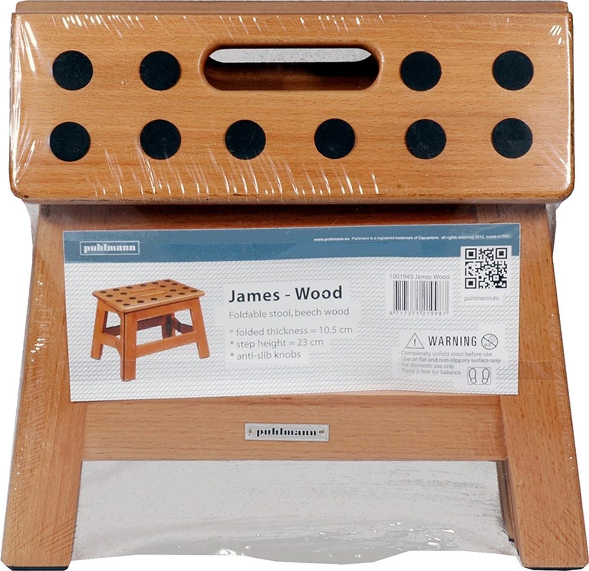 PUHLMANN - Inklapbare Kruk, JAMES, Hout, 23 Cm Hoog, Max 150 Kilo 7 PUHLMANN - Inklapbare Kruk, JAMES, Hout, 23 Cm Hoog, Max 150 Kilo - Afbeelding 5
