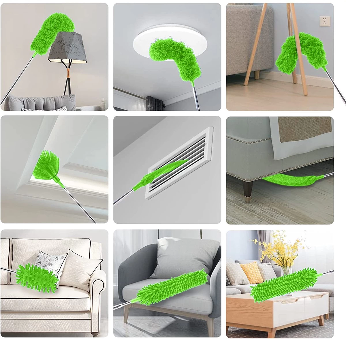 Strex Telescopische Plumeau Set Met Telescoopsteel - 60 Tot 140 Cm - Uitschuifbaar - Flexibel - Microvezel Ragebol - 5-Delige Schoonmaak Set 9 Strex Telescopische Plumeau Set Met Telescoopsteel - 60 Tot 140 Cm - Uitschuifbaar - Flexibel - Microvezel Ragebol - 5-Delige Schoonmaak Set - Afbeelding 7