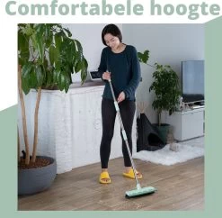 Powarkleen - Vloertrekker Met Steel & Bezem 2 In 1 - Vloerwisser Voor Badkamer Vloer - Groen -Schoonmaakproducten Winkel 1200x1176 2