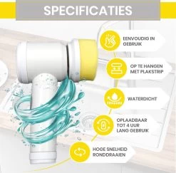 Lenga Elektrische Schoonmaakborstel - 5 In 1 Borstel - Oplaadbaar - Wasborstel - Schoonmaakmiddelen - Schrobborstels 17 Lenga Elektrische Schoonmaakborstel - 5 In 1 Borstel - Oplaadbaar - Wasborstel - Schoonmaakmiddelen - Schrobborstels -Schoonmaakproducten Winkel 1200x1179