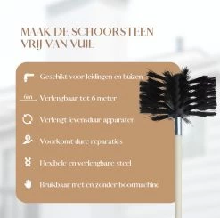 Waay Lifestyle Schoorsteenveegset - Schoorsteenborstel 6 Meter - Schoorsteenreiniger - Schrobborstels - Schoorsteenveger - Flexibele Steel - Geschikt Voor Boormachine - Wit -Schoonmaakproducten Winkel 1200x1191 5
