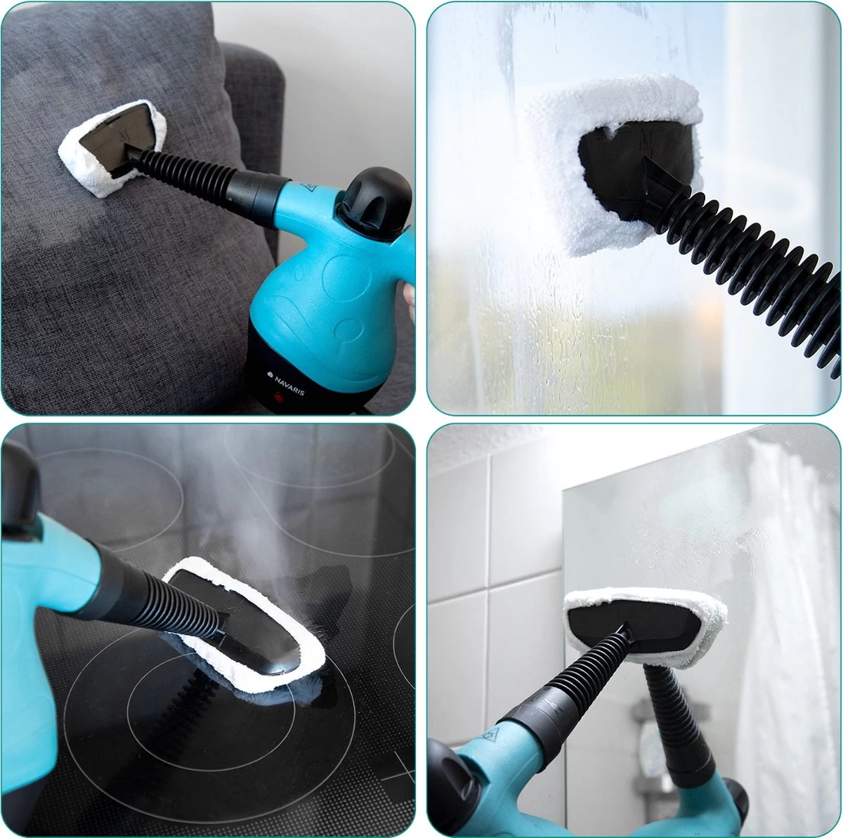 Navaris Microvezelpads Voor Stoomreiniger - Set Van 10 Vervangende Doekjes Voor Navaris Handstomer 49454 - Wasbare Doekjes Voor Vloer, Wand, Reiniging 5 Navaris Microvezelpads Voor Stoomreiniger - Set Van 10 Vervangende Doekjes Voor Navaris Handstomer 49454 - Wasbare Doekjes Voor Vloer, Wand, Reiniging - Afbeelding 3