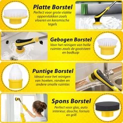 Trendosa Elektrische Schoonmaakborstel - Elektrische Schrobborstel - Poetsmachine - Handborstel - Scrubber- De Badkamer/Keuken/Auto- 10 Opzetstukken Geel 15 Trendosa Elektrische Schoonmaakborstel - Elektrische Schrobborstel - Poetsmachine - Handborstel - Scrubber- De Badkamer/Keuken/Auto- 10 Opzetstukken Geel -Schoonmaakproducten Winkel 1200x1195 26