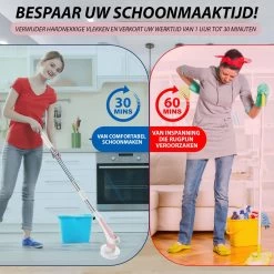 Trendosa Elektrische Schoonmaakborstel - Elektrische Schrobborstel - Poetsmachine - Handborstel - Scrubber- De Badkamer/Keuken/Auto- Roze -Schoonmaakproducten Winkel 1200x1198 7
