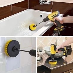 Merkloos 4-delige Borstelset Voor Boormachine - Inclusief Verlengstuk - Opzetborstels - Schrobborstel - Schuurborstel - Schoonmaakborstel - Tapijtreiniger - Brush - Geel - Gratis Verzending -Schoonmaakproducten Winkel 1200x1199 3