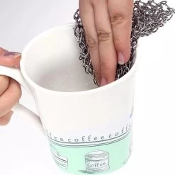 LOUZIR RVS Gietijzer Cleaner Voor Pannen - Metalen Borstel- Scrubmat- Zilver -Schoonmaakproducten Winkel 1200x1200 1009