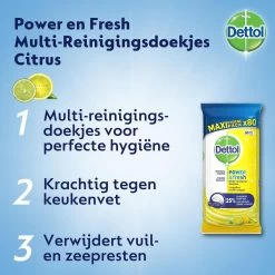 Dettol Schoonmaakdoekjes Power & Fresh - Citrus - 80 Stuks X6 8 Dettol Schoonmaakdoekjes Power & Fresh - Citrus - 80 Stuks X6 -Schoonmaakproducten Winkel 1200x1200 1014