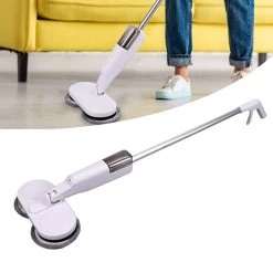 Elektrische Dweil - Elektrische Mop - Dweilapparaat - Elektrische Vloerreiniger - Draadloze Dweil - Incl. Batterijen - Wit/Zilver - -Schoonmaakproducten Winkel 1200x1200 109