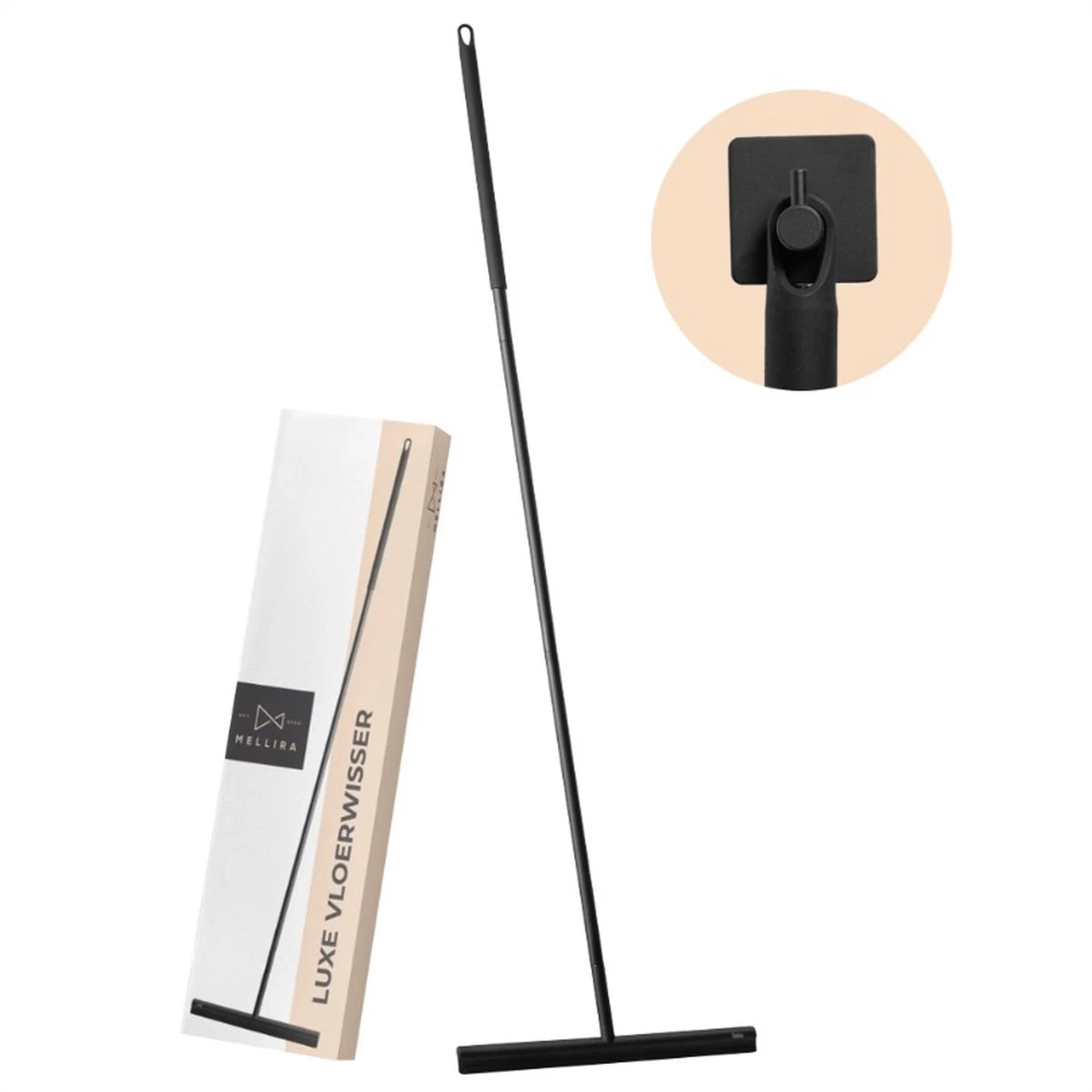 Mellira - Vloerwisser - Vloertrekker Met Steel - Watertrekker Voor Douche - Douchewisser Badkamer - Inclusief Ophanghaak - RVS - Zwart (kerstcadeau Met Verpakking) 9 Mellira - Vloerwisser - Vloertrekker Met Steel - Watertrekker Voor Douche - Douchewisser Badkamer - Inclusief Ophanghaak - RVS - Zwart (kerstcadeau Met Verpakking) - Afbeelding 7