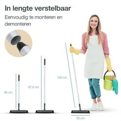 Merkloos Vloertrekker Met Steel - Perfect. Voor Vloer & Raam - Verstelbare Lengte - 180 Graden Draaibaar - Douchewisser - Vloerwisser - Verwijderbare Handgreep-130 Cm -Schoonmaakproducten Winkel 1200x1200 190