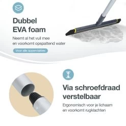 Merkloos Vloertrekker Met Steel - Perfect. Voor Vloer & Raam - Verstelbare Lengte - 180 Graden Draaibaar - Douchewisser - Vloerwisser - Verwijderbare Handgreep-130 Cm -Schoonmaakproducten Winkel 1200x1200 192