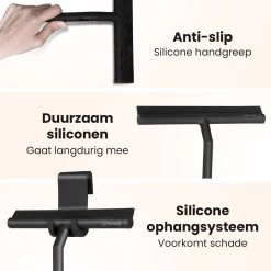 NovaQ® Vloerwisser Met Steel - Vloertrekker Met Steel - Douchewisser Zwart - Raamwisser Douche - Badkamer Trekker - Vloerwisser Zwart 2 In 1 Set Inclusief Ophanghaken -Schoonmaakproducten Winkel 1200x1200 195