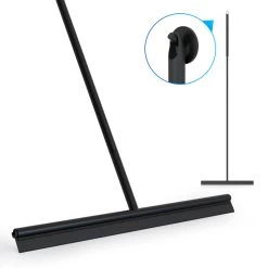 Avalo Vloertrekker Met Steel - Luxe Vloerwisser - Aluminium Water Trekker - Douche Wisser - Badkamer - Zwart - 136x40 CM