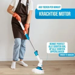 Strex Elektrische Schoonmaakborstel - Draadloze Schrobborstel - Schrobber - 3 Opzetstukken - Telescoopsteel - Poetsmachine Met Krachtige Accu -Schoonmaakproducten Winkel 1200x1200 335