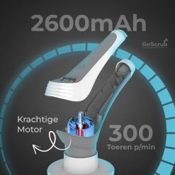 GoScrub® Elektrische Schoonmaakborstel – Elektrische Schrobber - Schrobborstel – Voor Badkamer Of Keuken – Schrobber Met Steel – Luiwagen – Polijstmachine - Poetsmachine Met 10 Opzetstukken -Schoonmaakproducten Winkel 1200x1200 351