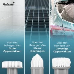 GoScrub® Elektrische Schoonmaakborstel – Elektrische Schrobber - Schrobborstel – Voor Badkamer Of Keuken – Schrobber Met Steel – Luiwagen – Polijstmachine - Poetsmachine Met 10 Opzetstukken -Schoonmaakproducten Winkel 1200x1200 352