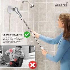 GoScrub® Elektrische Schoonmaakborstel – Elektrische Schrobber - Schrobborstel – Voor Badkamer Of Keuken – Schrobber Met Steel – Luiwagen – Polijstmachine - Poetsmachine Met 10 Opzetstukken -Schoonmaakproducten Winkel 1200x1200 353