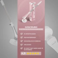 GoScrub® Elektrische Schoonmaakborstel – Elektrische Schrobber - Schrobborstel – Voor Badkamer Of Keuken – Schrobber Met Steel – Luiwagen – Polijstmachine - Roze -Schoonmaakproducten Winkel 1200x1200 364