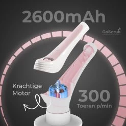 GoScrub® Elektrische Schoonmaakborstel – Elektrische Schrobber - Schrobborstel – Voor Badkamer Of Keuken – Schrobber Met Steel – Luiwagen – Polijstmachine - Roze -Schoonmaakproducten Winkel 1200x1200 366