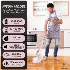 Trendosa Elektrische Schoonmaakborstel - Elektrische Schrobborstel - Poetsmachine - Handborstel - Scrubber- De Badkamer/Keuken/Auto- Roze -Schoonmaakproducten Winkel 1200x1200 379