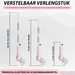 Trendosa Elektrische Schoonmaakborstel - Elektrische Schrobborstel - Poetsmachine - Handborstel - Scrubber- De Badkamer/Keuken/Auto- Roze -Schoonmaakproducten Winkel 1200x1200 380