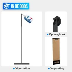 Avalo Vloertrekker Met Steel - Luxe Vloerwisser - Aluminium Water Trekker - Douche Wisser - Badkamer - Zwart - 136x40 CM -Schoonmaakproducten Winkel 1200x1200 40