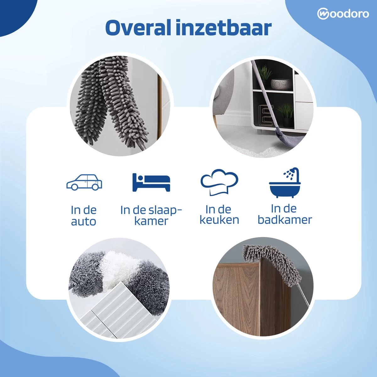Woodoro Ragebol Uitschuifbaar Complete 9-Delige Set - Verstelbare Telescoopsteel - Plumeau - RVS - Zwart & Grijs 11 Woodoro Ragebol Uitschuifbaar Complete 9-Delige Set - Verstelbare Telescoopsteel - Plumeau - RVS - Zwart & Grijs - Afbeelding 9