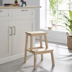 Houten Opstapje - Krukje Met 2 Niveaus - Bruin -Schoonmaakproducten Winkel 1200x1200 511