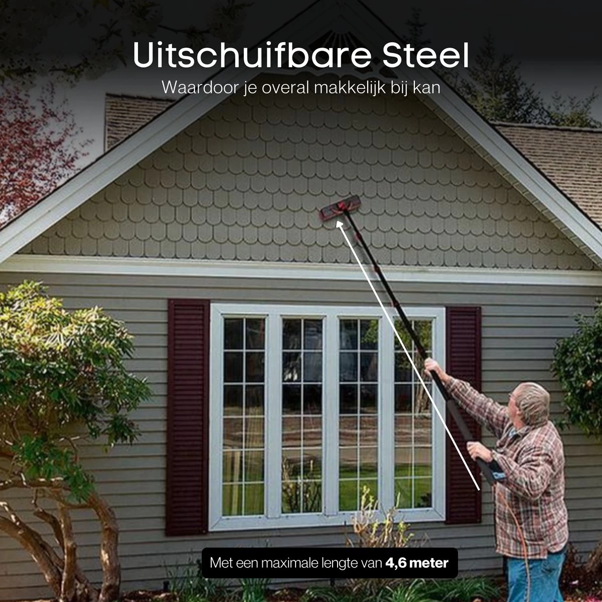 Merkloos Telescoopsteel Ramenwassen 4,6M - Met Borstel & Waterdoorvoer - Voor Ramen - Watertoevoer - Borstel 7 Merkloos Telescoopsteel Ramenwassen 4,6M - Met Borstel & Waterdoorvoer - Voor Ramen - Watertoevoer - Borstel - Afbeelding 5