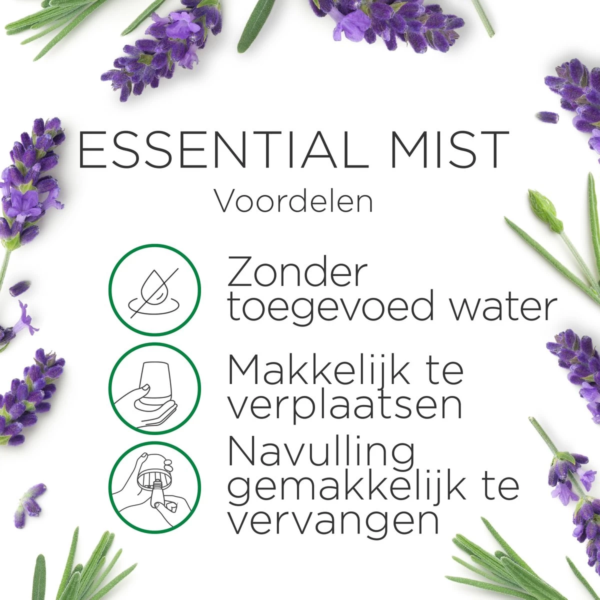 Air Wick Essential Mist Luchtverfrisser - Ontspannende Lavendel - 1 Zwart Apparaat + 2 Navullingen 4 Air Wick Essential Mist Luchtverfrisser - Ontspannende Lavendel - 1 Zwart Apparaat + 2 Navullingen - Afbeelding 2