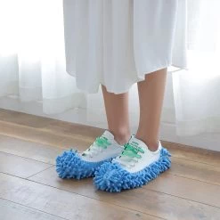 Merkloos Dweil Schoenen Vloermop (Blauw) - Vaatdoek - Keukendoek - Droogdoek - Microvezeldoek - Microvezel Doek - Microfiber Dweil - Multifunctioneel - Voor Vloer, Ramen En Auto | 1 Paar -Schoonmaakproducten Winkel 1200x1200 947