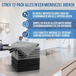 Strex Microvezeldoekjes - 12 Stuks 30 X 30 Cm - Wasbaar - Schoonmaakdoekjes - Schoonmaak / Auto -Schoonmaakproducten Winkel 1200x1200 954