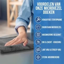 Strex Microvezeldoekjes - 12 Stuks 30 X 30 Cm - Wasbaar - Schoonmaakdoekjes - Schoonmaak / Auto -Schoonmaakproducten Winkel 1200x1200 955