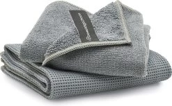 Geweldigschoon Grijze Microvezel Raamdoekenset Bestaande Uit 1 Schoonmaakdoek + 1 Droogdoek (raamdoeken, Raamset)