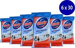 Glorix Doekjes Ocean - 100% Hygiene - 6 X 30 = 180 Vochtige Schoonmaakdoekjes